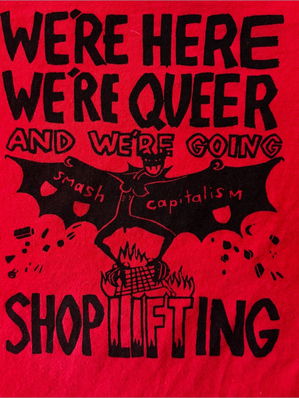 Red queer graphic tee